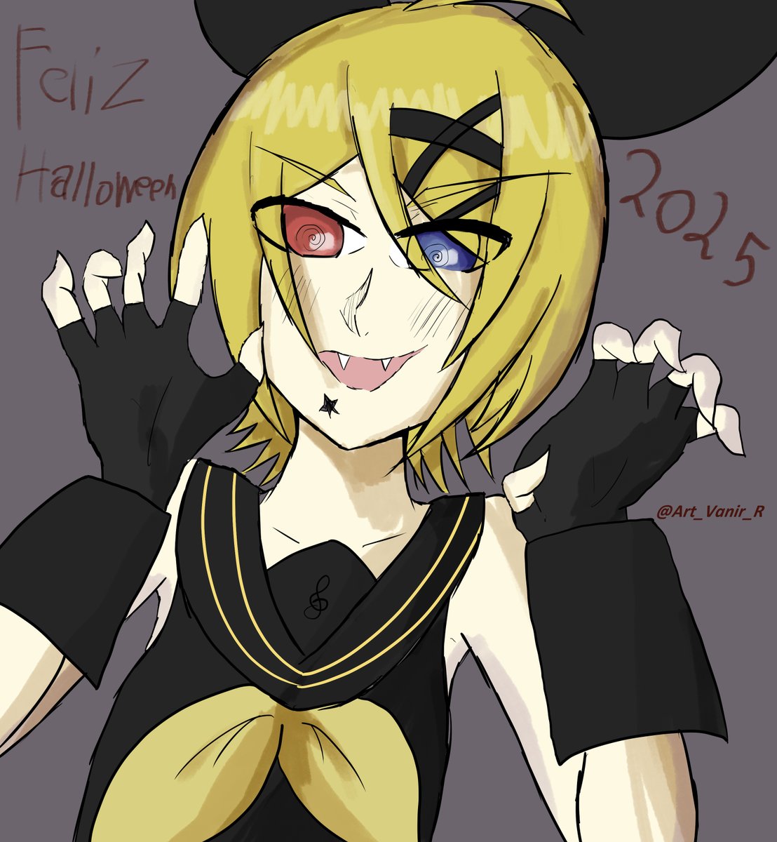 Un dibujo súper sencillo para Juagolin, solo buscaba replicar algunos estilos a ver si encontraba algo que me gustase /_ \
#Halloween #Halloween2025 #Fanart #Rin_Kagamine #Vocaloid #鏡音リン