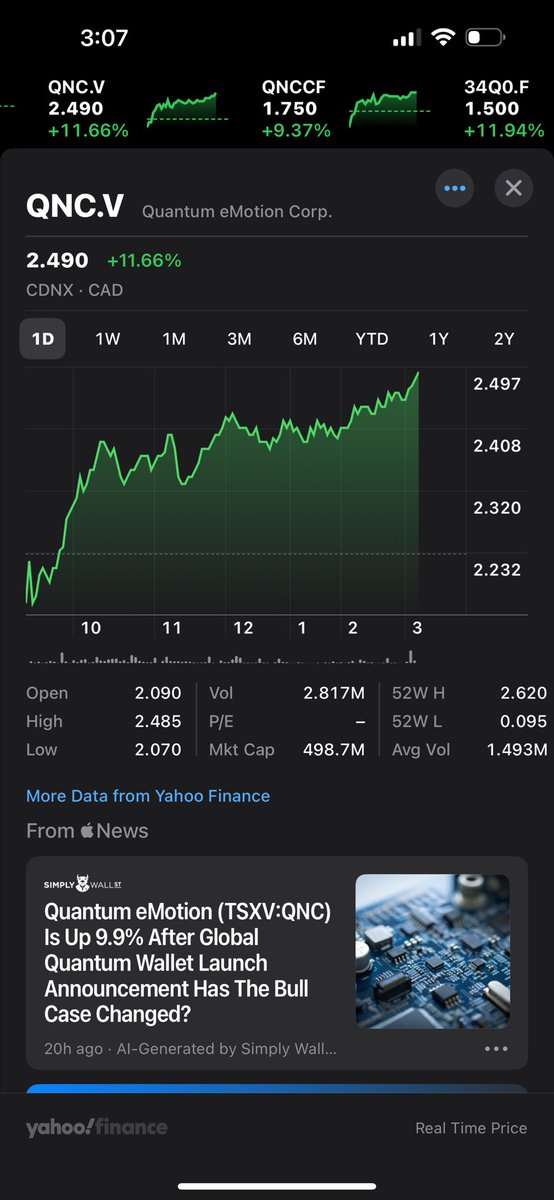 stocktraderCa's tweet image. 📈 $QNC.V is roaring back — up over 11% and climbing 💥

Massive day for #QuantumTech as Qastle Wallet heads toward launch with validated quantum security + surging demand.
Next-gen cybersecurity is just getting started 👀

#QNC #TSXV #QuantumWallet #CryptoSecurity #MicroCapGems…