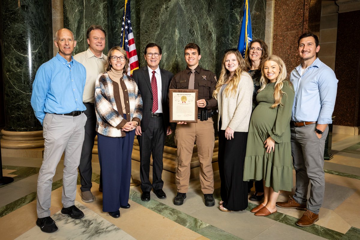 On Tuesday the Assembly honored First Responders from across the state. I was honored to nominate Deputy Zackary Potter of the Outagamie County Sheriff's Department.  Deputy Potter and his family are pictured here.