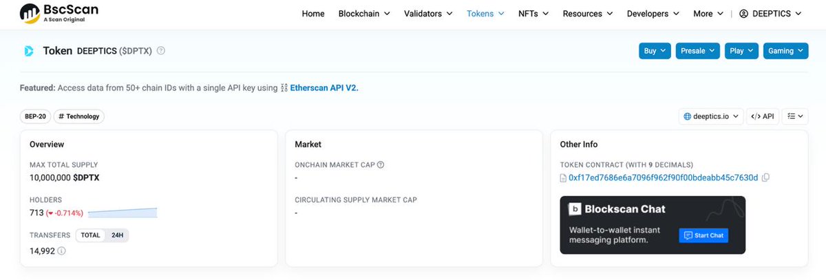 Deeptics_'s tweet image. Deeptics Update $DPTX on BscScan
We’re pleased to share that $DPTX has been officially updated on BscScan.
Every step we take reflects our ongoing commitment to consistent delivery and long-term ecosystem growth building a sustainable bridge between robotics, simulation, and…