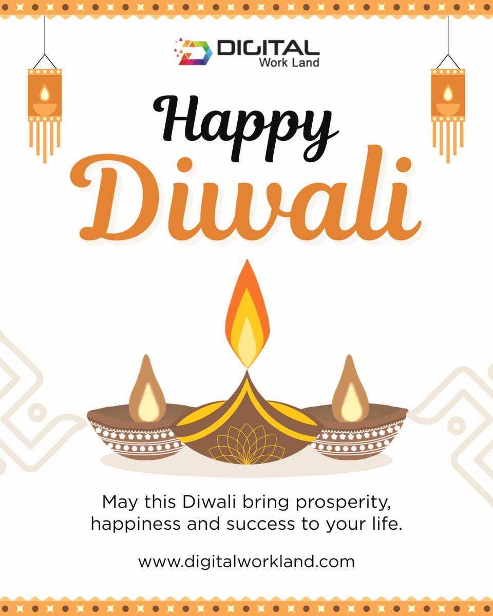 DigitalWorkLand's tweet image. ✨🪔 Happy Diwali from DigitalWorkLand! 🪔✨

May this festival of lights illuminate your life with prosperity, happiness, and new opportunities. 🌟

Wishing everyone a bright and successful year ahead.
Let’s create, connect, and shine together! ✨

#HappyDiwali #DigitalWorkLand