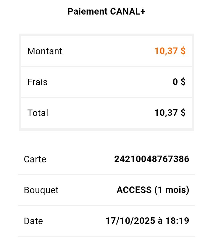 khonde_alphonse's tweet photo. Depuis quel jour, avez-vous ajouté 0,37$ sur un bouquet de 10$ et pour quelle raison ? @EconatRDC @BCC_RDC @canalplus https://t.co/z0hhSye3dt