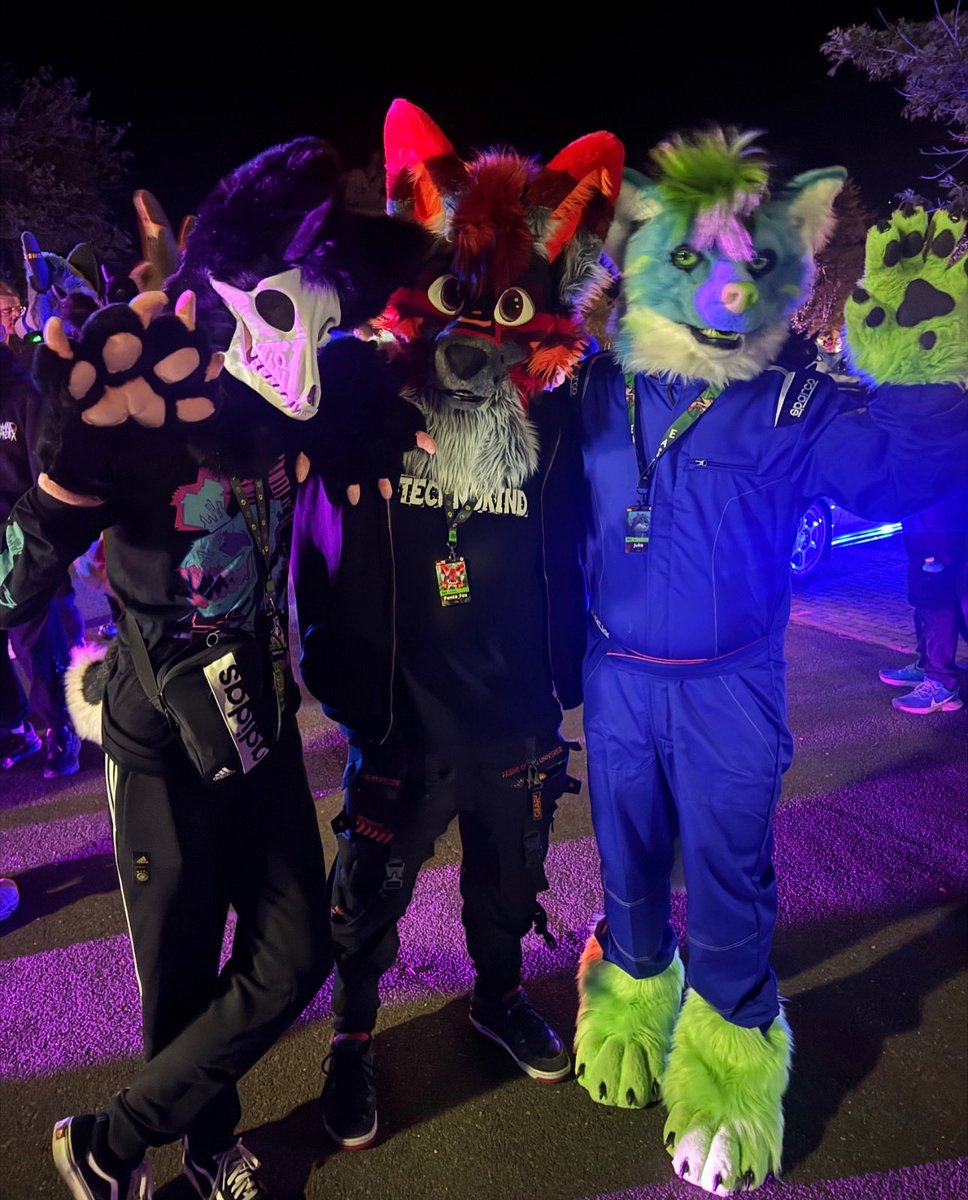 Ferroxil666's tweet photo. When neon lights, bass drops, and fluffy chaos collide โ you know itโs gonna be wild! ๐ฅ
Night crew, loud music, and pure floof energy ๐ซ with Juke and @Shy_Cabbit_Luki
#FursuitFriday #FurryPride #NeonPack
Suit by @whitewingsuits https://t.co/Kaz1mOObv6