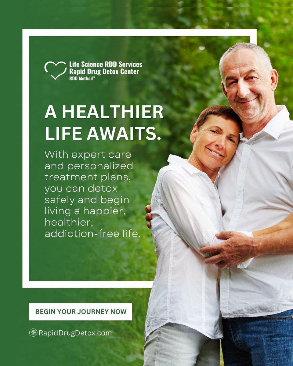 RDDMethod's tweet image. 💚 A healthier, addiction-free life is within reach. With expert care and a personalized detox plan, you can start living happier and stronger today.
🌿 Begin your recovery with Life Science RDD Services.
RapidDrugDetox.com | 1-866-399-2967
#AddictionRecovery #HealthierLife