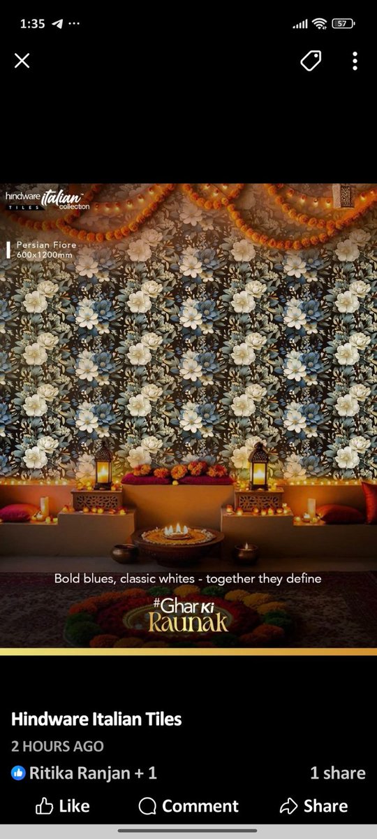 medeepu1's tweet image. Persian Fiore Hindware tiles that bring out my #GharKiRaunak because their elegant patterns add royal charm and timeless beauty to every corner of my home. ✨🏡 
#HindwareTiles #HappyDiwali #ContestAlert 
@hindware_tiles