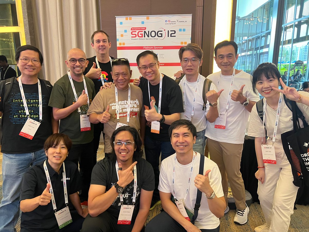 FRIENDS &amp; FAMILY OF #SGNOG!

We are thankful and honoured to have Director General of @APNIC, Mr Low Jia Rong, along with representatives from various NOGs around the region joining us at #SGNOG12 𝗖𝗼𝗻𝗳𝗲𝗿𝗲𝗻𝗰𝗲!

More Photos: facebook.com/share/1CoNG5s8…

#KeeperoftheNet #NOG