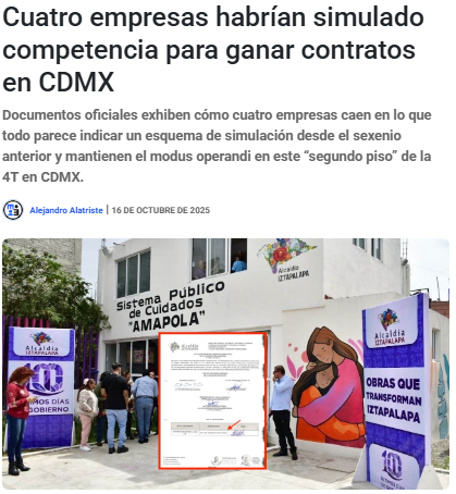 En la CDMX de la 4T, las licitaciones se ganan entre cuates con domicilios en casas particulares y firmas repetidas. 

Simulan competencia, cobran millones y nadie ve ni dice nada.
