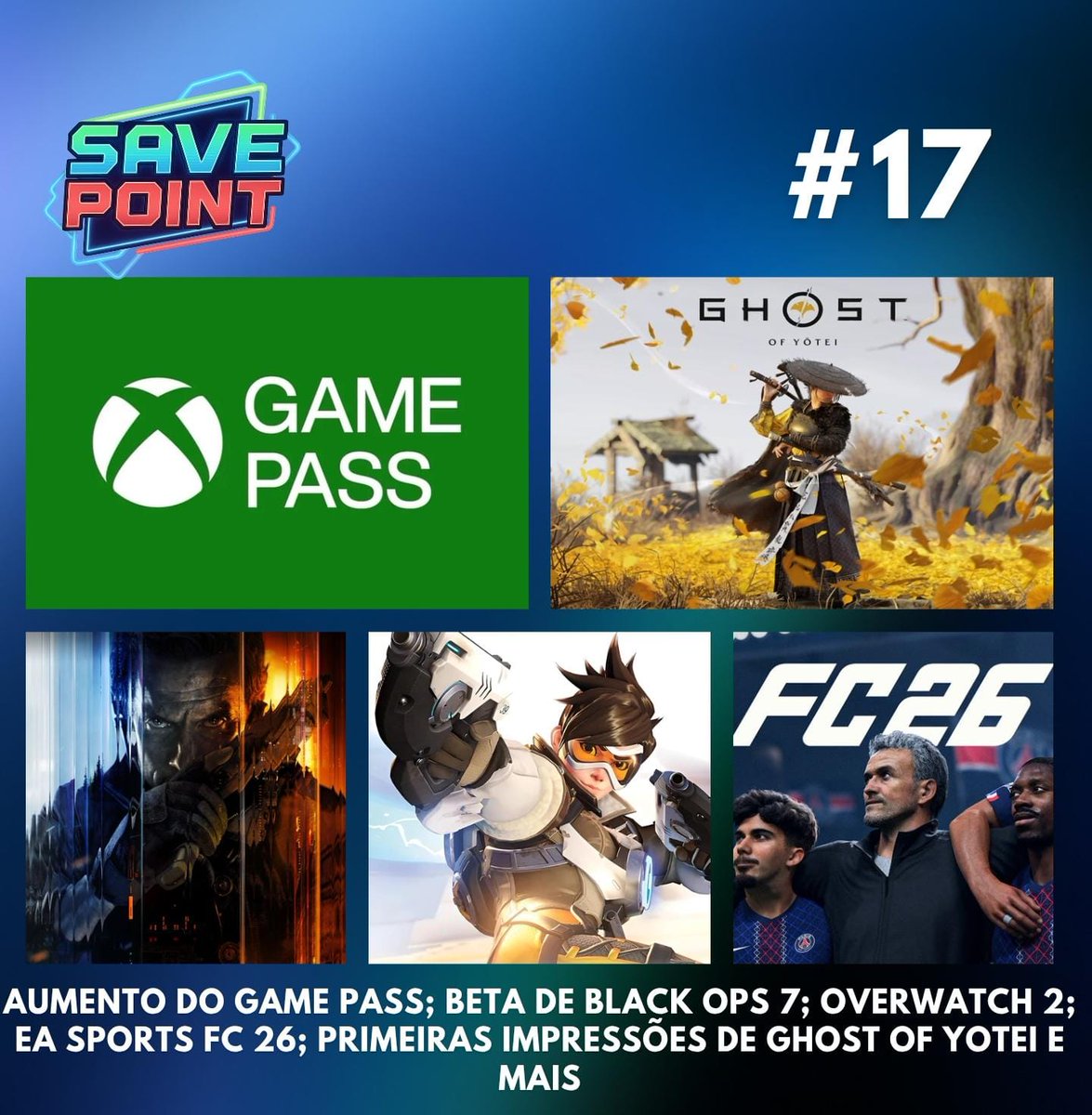 SavePointGamess's tweet image. E saiu novo episódio!! 

Falamos sobre nossas impressões iniciais de Ghost of Yotei; aumento no Game Pass; Beta de COD: BO 7; Overwacth 2 e muito mais 

Link: open.spotify.com/episode/6Ci4Mi…