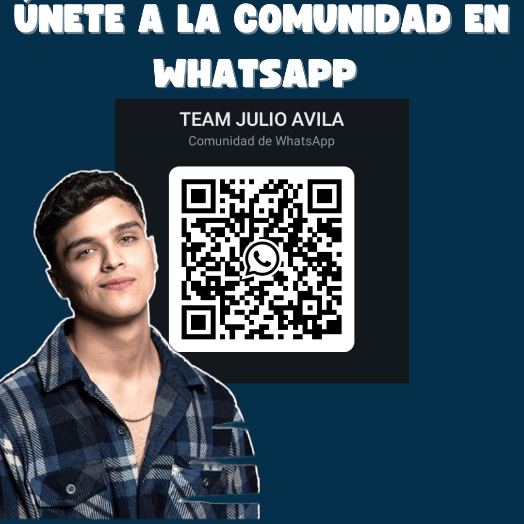 ¡Únete a la comunidad de WhatsApp! Te mantendremos al tanto de las novedades de Julio Ávila. ¡Escanea el código QR!🤩
chat.whatsapp.com/HlJdcXSbMuk2PJ…