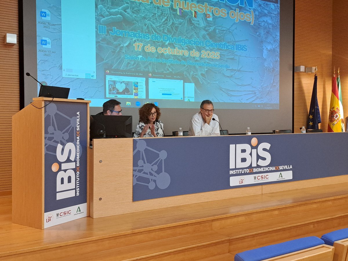 ibis_sevilla's tweet photo. 🟠 SCIENCE| 

Hoy en las III Jornadas de Divulgación Científica hemos disfrutado de las charlas “El mundo ante tus y sus ojos” de la Dra. @ConchiLillo y “Doble Doblez” del Dr. @lmescu.

¡Gracias por compartir vuestro conocimiento y divulgarlo de forma tan amena! 🔬

(abrimos 🧵) https://t.co/2e45cb4Ipv