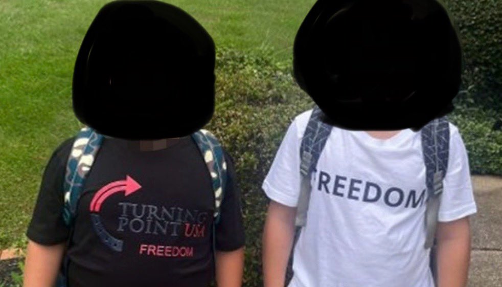 libsoftiktok's tweet image. SCOOP: We spoke with a parent in @hcpschools who alleges his children were embarrassed in front of a bunch of students by a teacher for wearing a “Freedom” and TPUSA shirt following Charlie’s ass*ssination.
The teacher allegedly grilled the young kids repeatedly about their…