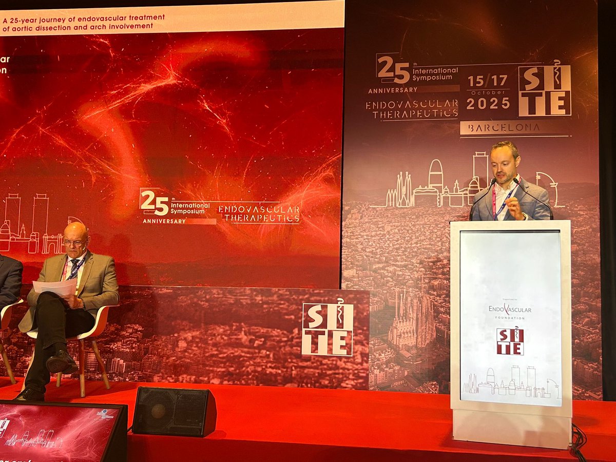 VicXMR's tweet photo. Proud to contribute at #SITE2025 on off-the-shelf modular grafts and the future of ATAAD management.
Deeply grateful to @NiloMosquera &amp; @VicenteRiambau.  Shaping next-gen aortic arch repair #aortaed #somosCHUAC @JCuencaCastillo @SECTCV @FGallardo_Vasc @DrKhoynezhad https://t.co/SRBVZ5s5XO