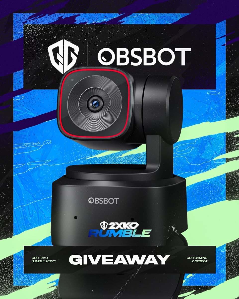 Time to upgrade your set up with this #Giveaway 🎉

As part of our QOR 2XKO RUMBLE series, we've partnered with OBSBOT to bring you the gift of true quality video.

To be Entered to win the Tiny 2 LITE:

💙♻ Like &amp; Retweet
🤝 Follow <a href="/QoR_FGC/">QORFGC</a> and <a href="/OBSBOT_Official/">OBSBOT</a> 
😎 Tag that