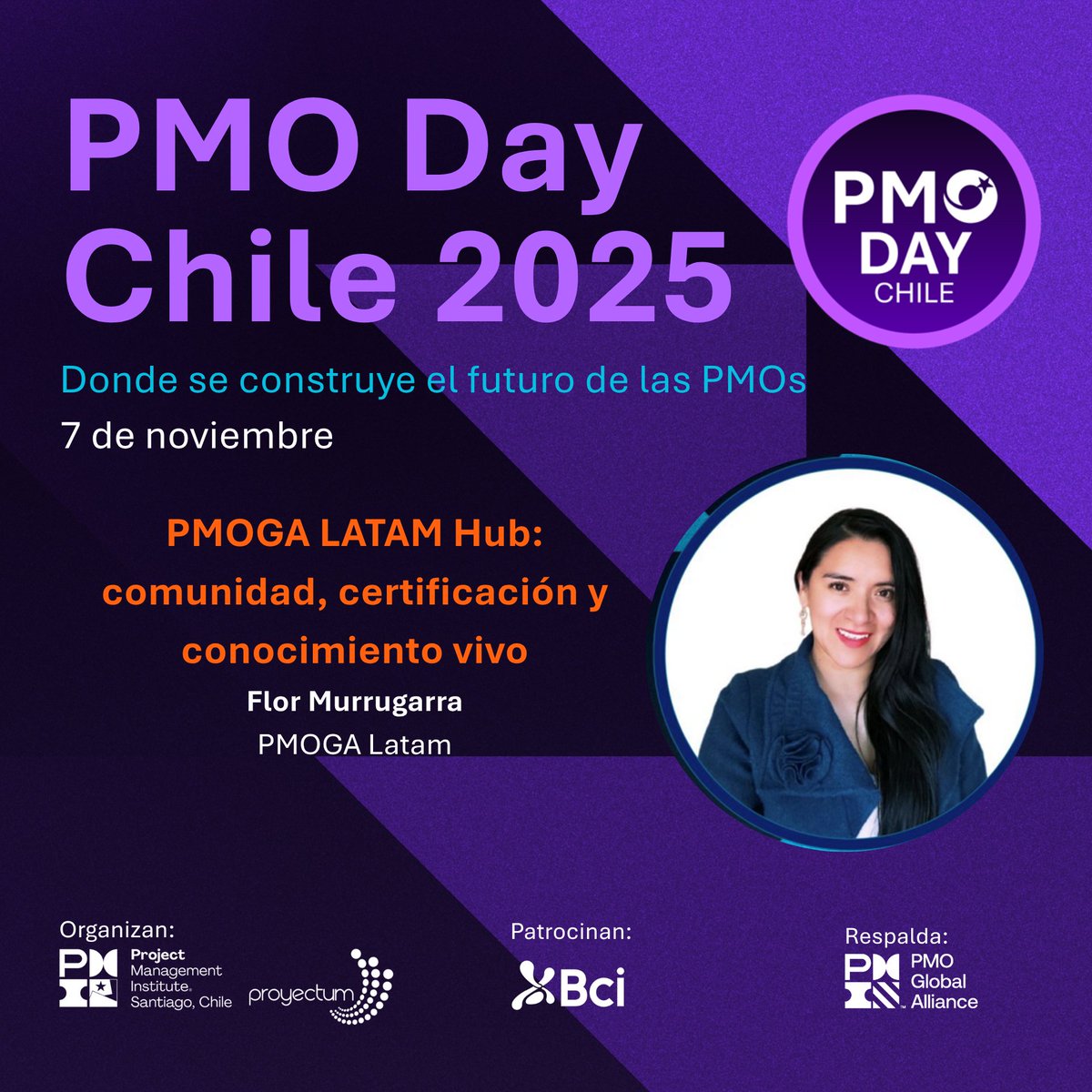 pmistgo's tweet image. 🌍 Te invitamos a conocer a Flor Murrugarra, de @PMOGA_Latam 💡
Descubre cómo impulsar una PMO con impacto real en el #PMODayChile 2025.
🎟️ Inscríbete en pmi.cl
#PMIStgo #GestiónDeProyectos #PMOGA #Liderazgo #Transformación