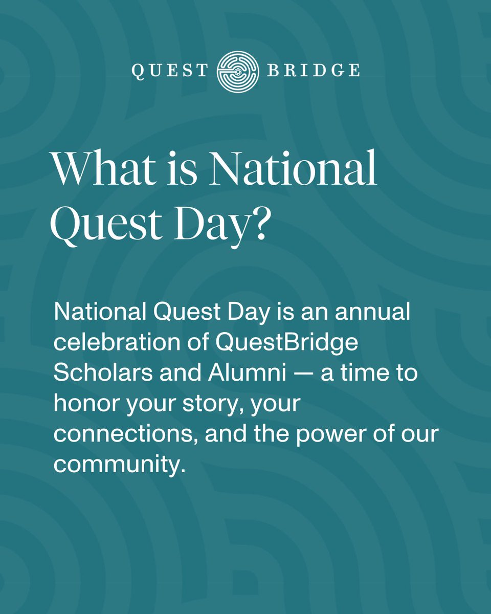 QuestBridge's tweet image. QB Scholars and Alumni: Get ready to celebrate your journey! 🎉 National Quest Day returns on November 12! Join in as we reflect and connect over shared journeys. Stay tuned for details — join the QB Hub to make sure you don’t miss any updates: qbhub.questbridge.org
