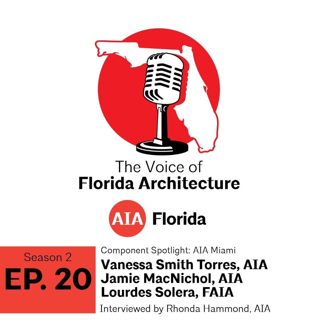 🎙️ The latest episode of "The Voice of Florida Architecture" features a component spotlight on AIA Miami. Rhonda Hammond, AIA, interviews Vanessa Smith Torres, AIA, Jamie MacNichol, AIA, and Lourdes Solera, FAIA, to share what makes AIA Miami successful. buff.ly/QyMm6Mk