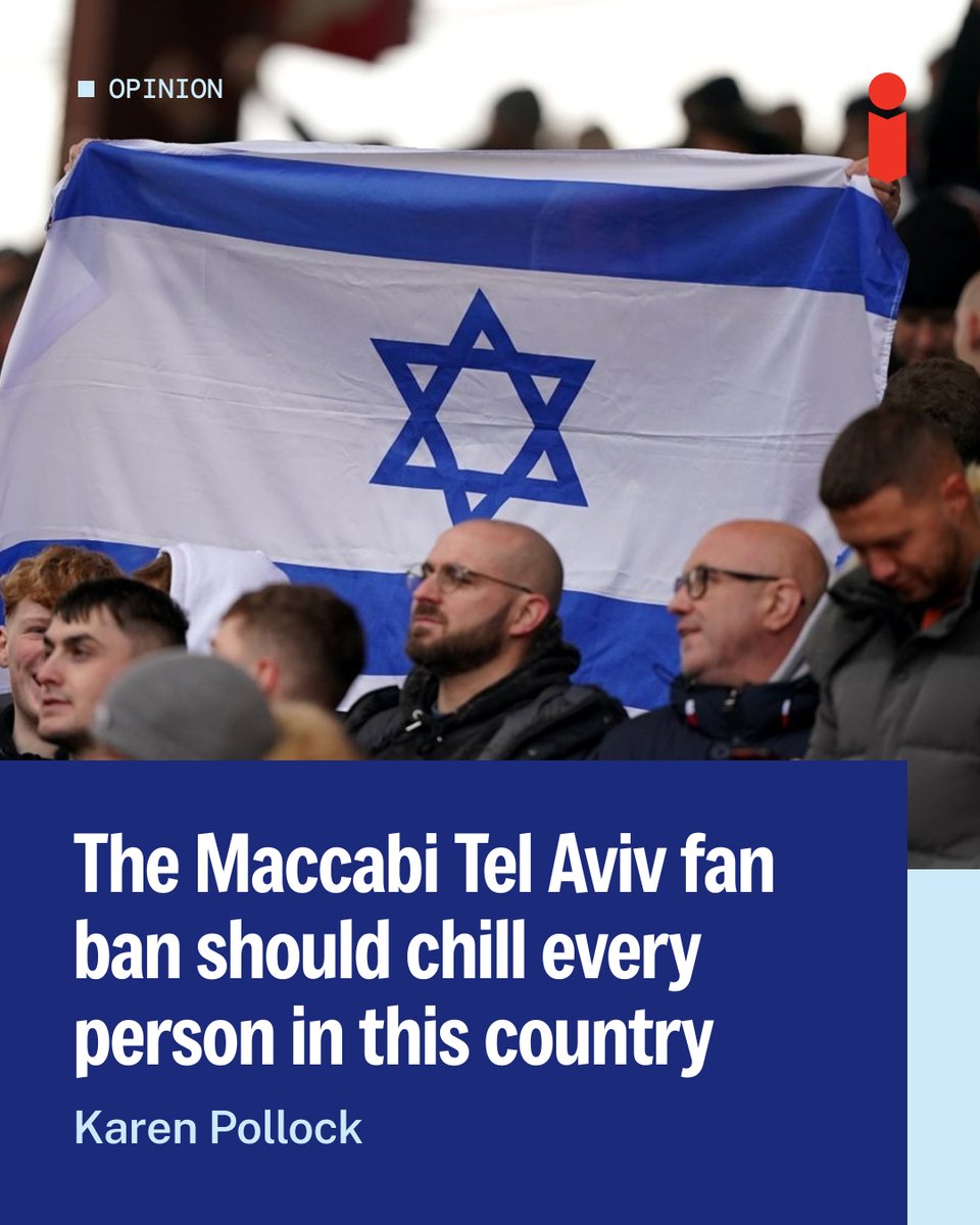 theipaper's tweet photo. Opinion | We used to speak about antisemitism as a threat, something we would never let rear its ugly head again. But the banning of Maccabi Tel Aviv fans is not an isolated incident

🖋 @KarenPollock100 

Read more: https://t.co/x9WR6q19nw https://t.co/owuGENU9ms