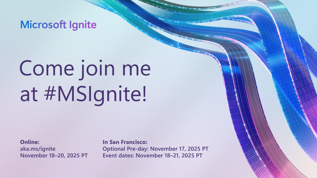 Heading to San Francisco next month for Microsoft Ignite ✈️

Excited to return and reconnect with everyone at one of the most exciting events of the year.

If you’ll be at #MSIgnite, let’s catch up  :)

#MSIgnite #CommunityDriven #TechEvents #SanFrancisco #DeveloperCommunity