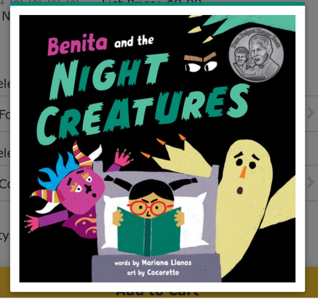 HicksLibrary's tweet image. Read of the week: “Benita and the Night Creatures” featuring monsters from different regions of Peru. What ghost stories do you tell in your culture? What new monster can you dream up?