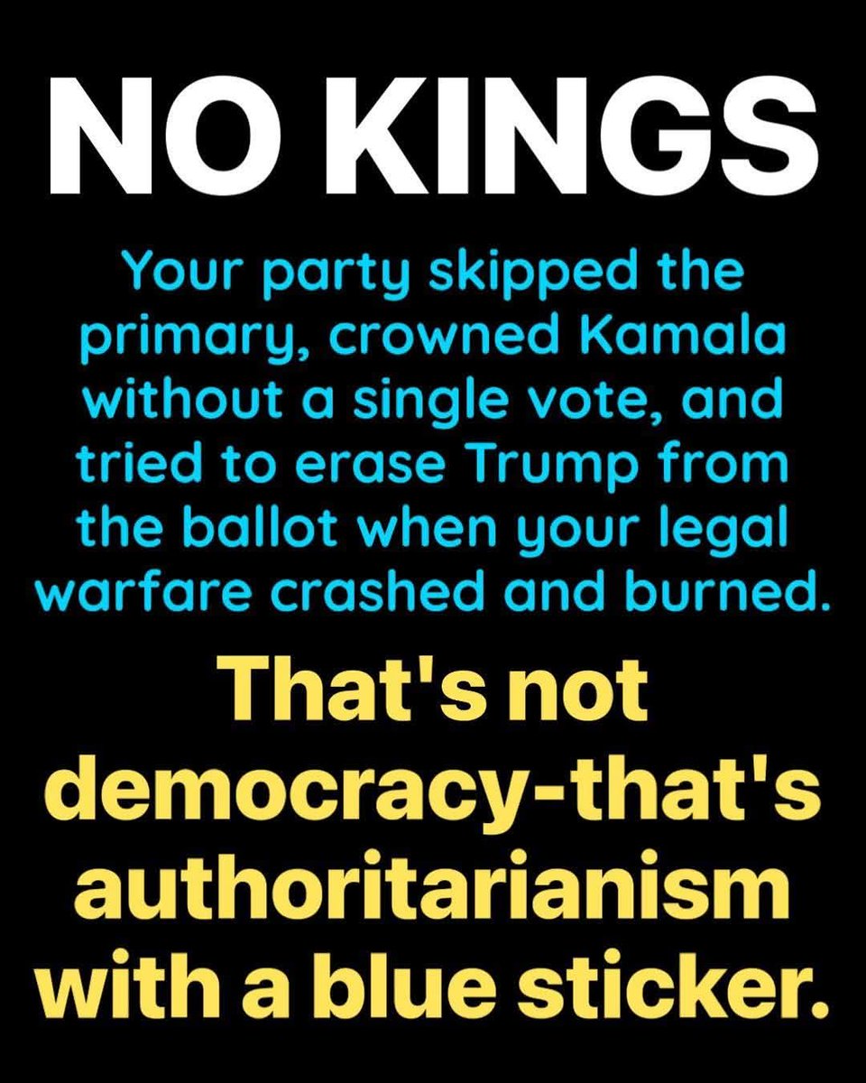 ShookPrime's tweet image. I try not to post political crap on Facebook anymore. I save that stuff for here.
For all my no-kings friends. You want kings but only if it's your own.
