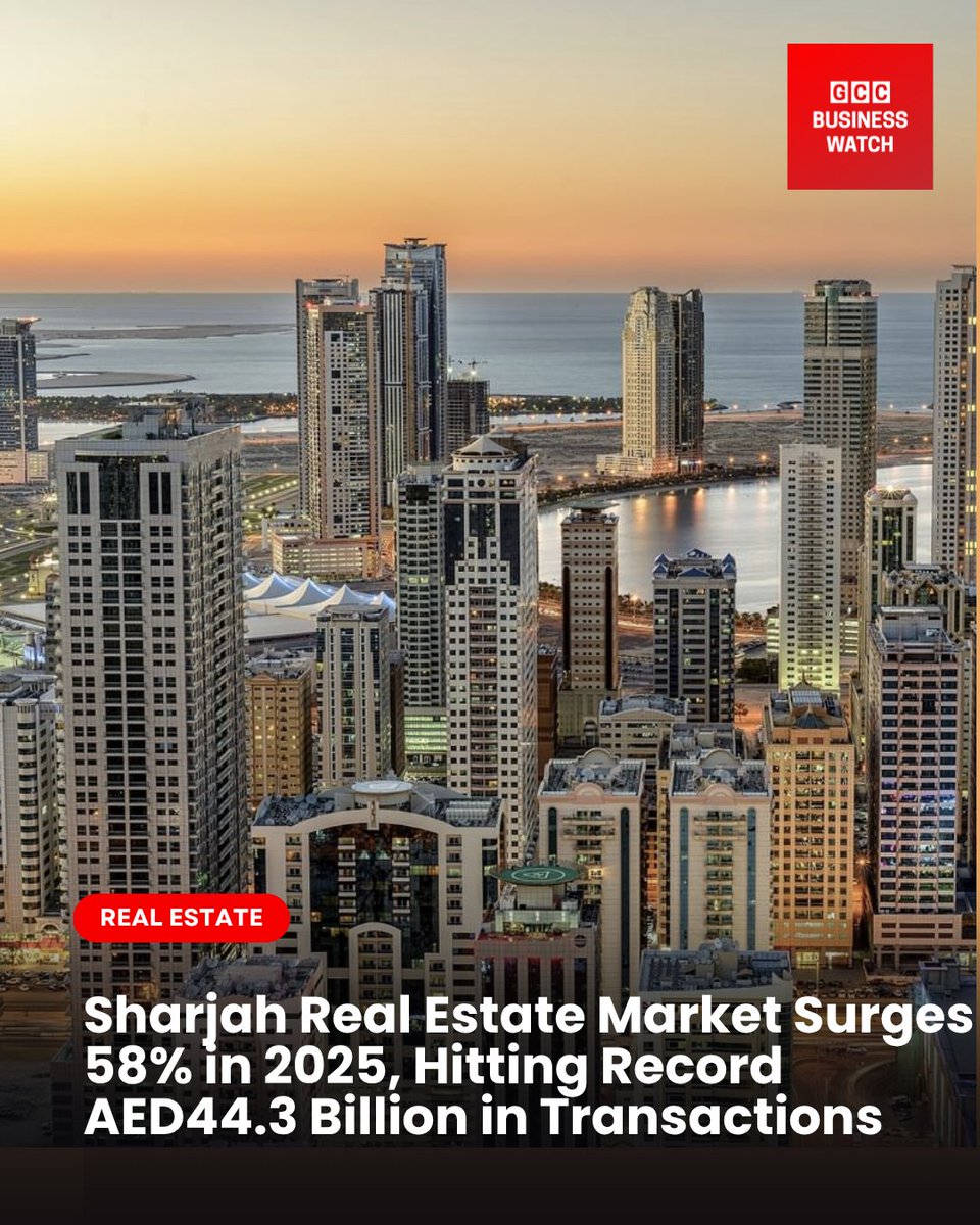 Sharjah’s real estate market soars 58% in 2025, hitting AED44.3B in deals — surpassing last year’s total! 

عقارات الشارقة ترتفع 58٪ في 2025 لتصل إلى 44.3 مليار درهم! #اقتصاد_الشارقة 
Read the Full Story: lnkd.in/ggAJRzj8