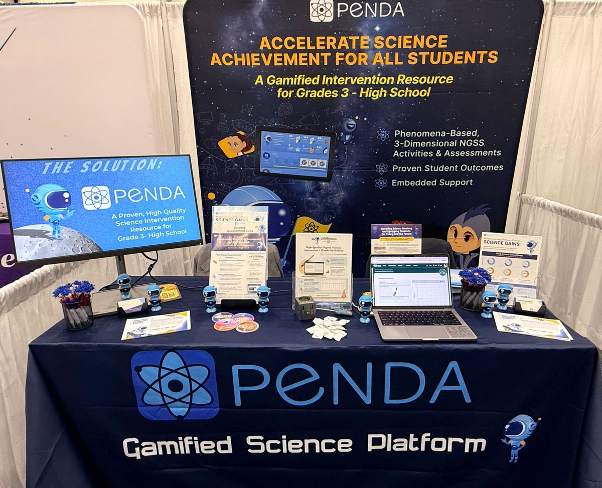PendaLearning's tweet image. We’re live at the #CASE2025 Conference 🎉 Come to Booth 311 to explore how Penda Learning helps CA schools move the needle in science achievement — rigorous, gamified, &amp;amp; built for CA NGSS. Don’t miss our Golden Ticket Giveaway! 🌟 @CASCIENCE

#ScienceIntervention #CANGSS
