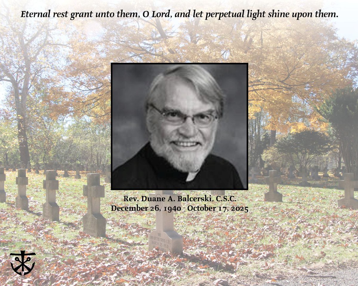 It is with deep sadness that we announce the passing of Rev. Duane A. Balcerski, C.S.C. Learn more about his life and ministry work at holycrossusa.org/article/revdua…
#holycrossus
#congregationofholycross