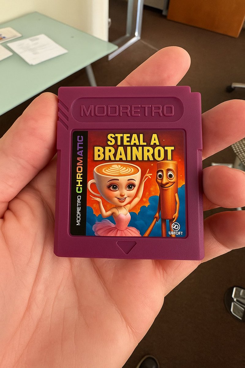 Very rare original Steal A Brainrot gameboy cartridge. Collectors item. 

DM for pricing.