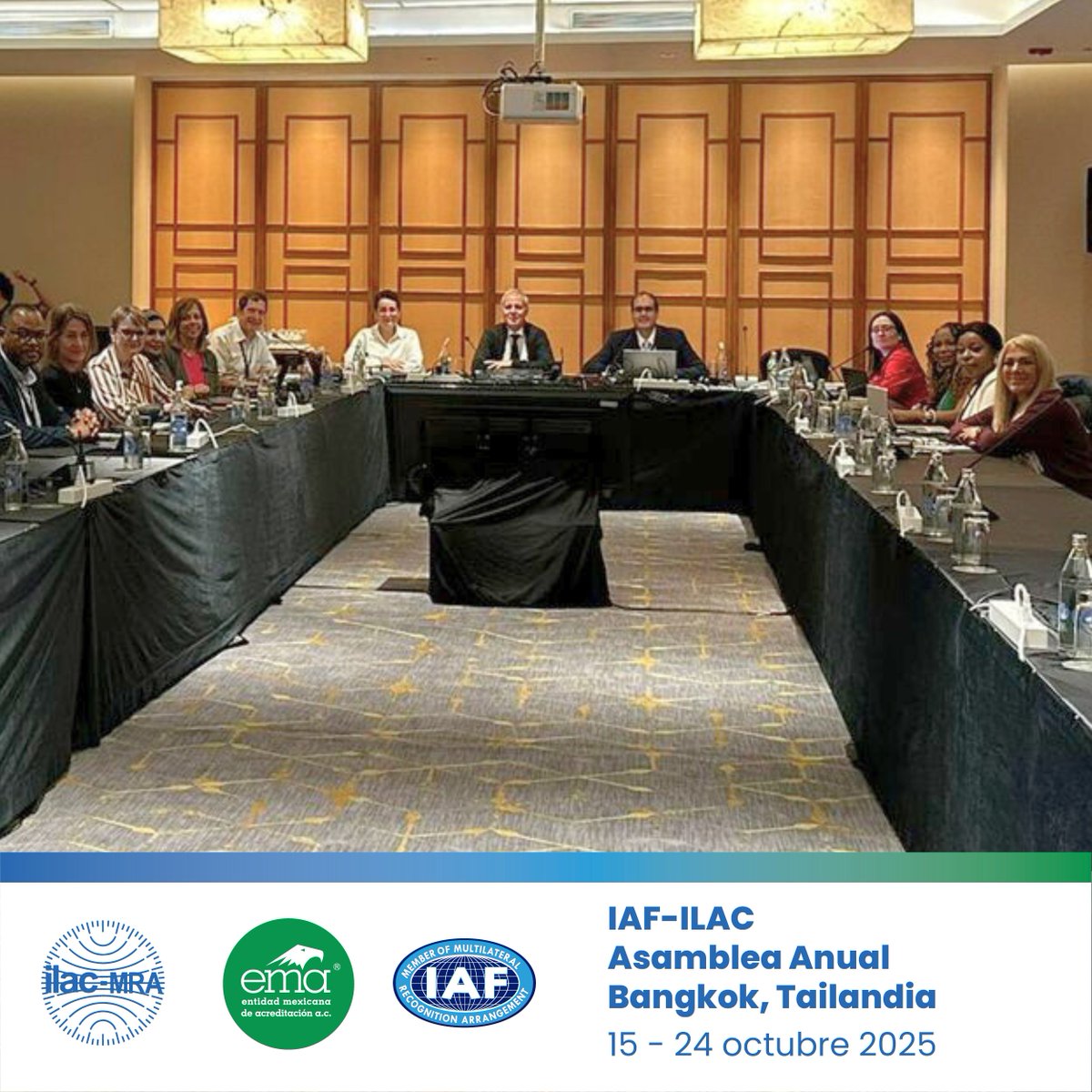 ema_ac's tweet photo. 🌏✨ ¡Dieron inicio las reuniones anuales conjuntas de @IAF_Global  y @ILAC_Official  en Bangkok, Tailandia!
Durante una semana, diferentes organismos de acreditación del mundo se reúnen para definir estrategias, fortalecer alianzas y seguir construyendo una infraestructura de la calidad sólida y confiable a nivel global. 🌐
ema, como miembro pleno de ambos foros internacionales, forma parte de este diálogo global.

#ema #IAF #ILAC #InfraestructuraDeLaCalidad #Acreditación #CooperaciónInternacional #CalidadGlobal #MéxicoEnElMundo #ConfianzaTécnica