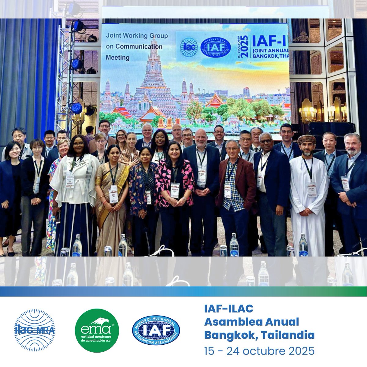 ema_ac's tweet photo. 🌏✨ ¡Dieron inicio las reuniones anuales conjuntas de @IAF_Global  y @ILAC_Official  en Bangkok, Tailandia!
Durante una semana, diferentes organismos de acreditación del mundo se reúnen para definir estrategias, fortalecer alianzas y seguir construyendo una infraestructura de la calidad sólida y confiable a nivel global. 🌐
ema, como miembro pleno de ambos foros internacionales, forma parte de este diálogo global.

#ema #IAF #ILAC #InfraestructuraDeLaCalidad #Acreditación #CooperaciónInternacional #CalidadGlobal #MéxicoEnElMundo #ConfianzaTécnica
