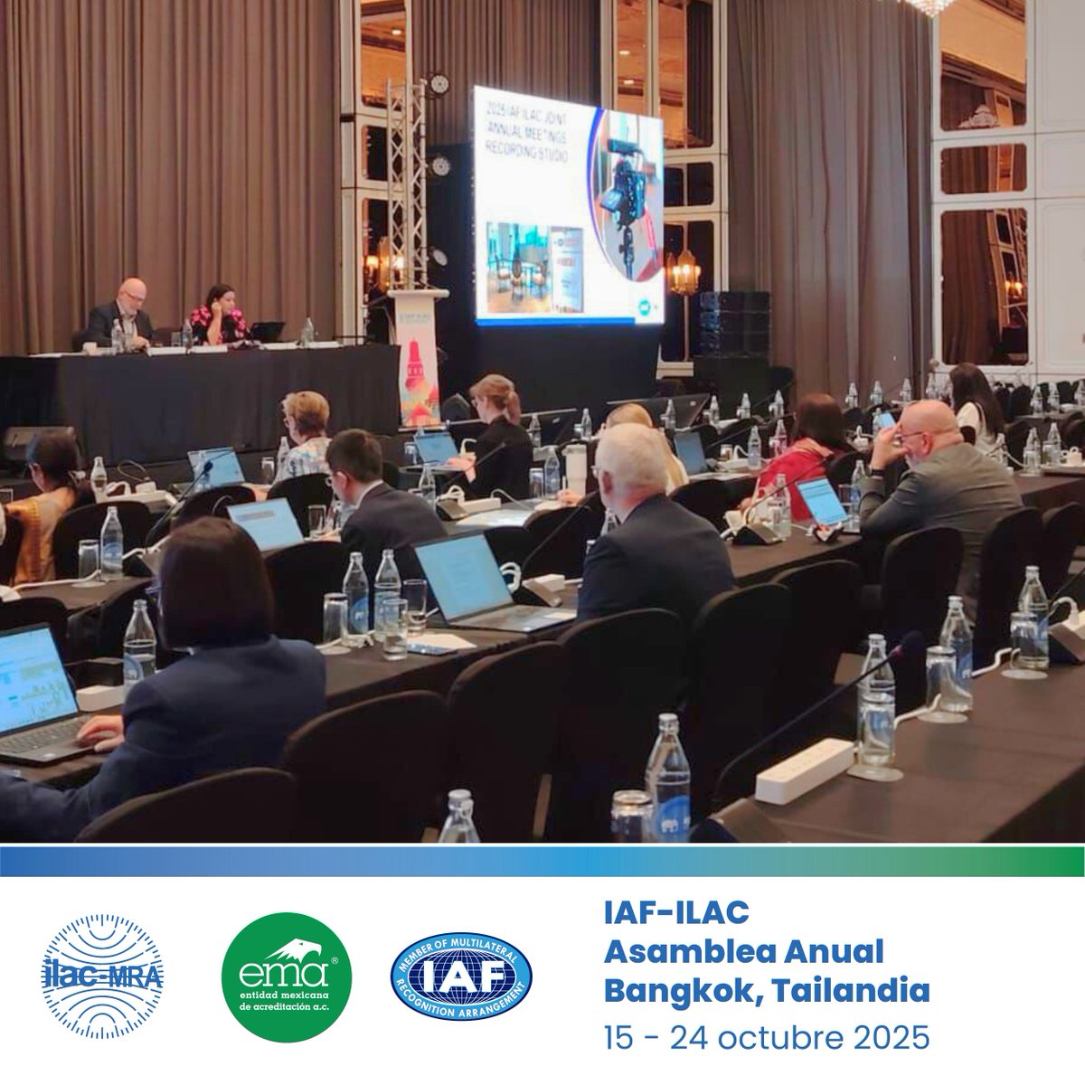 ema_ac's tweet photo. 🌏✨ ¡Dieron inicio las reuniones anuales conjuntas de @IAF_Global  y @ILAC_Official  en Bangkok, Tailandia!
Durante una semana, diferentes organismos de acreditación del mundo se reúnen para definir estrategias, fortalecer alianzas y seguir construyendo una infraestructura de la calidad sólida y confiable a nivel global. 🌐
ema, como miembro pleno de ambos foros internacionales, forma parte de este diálogo global.

#ema #IAF #ILAC #InfraestructuraDeLaCalidad #Acreditación #CooperaciónInternacional #CalidadGlobal #MéxicoEnElMundo #ConfianzaTécnica