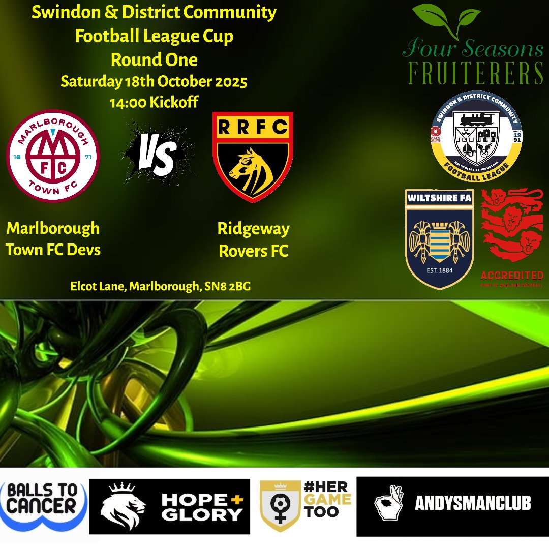 Back in cup action tomorrow, this time in the district cup.
We face an away trip to <a href="/MarlboroughTnFC/">Marlborough Town FC</a> Devs.
2pm Kick Off at Elcot Lane.
#uptherovers