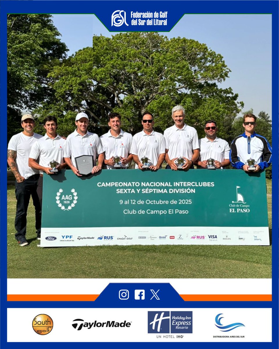 fgsurlitoral's tweet photo. Aplauso, medalla y beso para nuestros clubes: CC El Paso, Mitre de Pérez y Jockey Club de Rafaela 🏆
https://t.co/NqD1jI9JyG  🏆
@GolfAAG https://t.co/XHbXslWETI