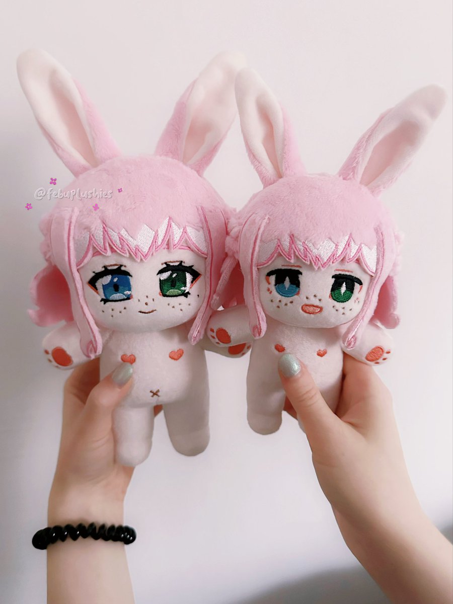 febuplushies's tweet image. Pink babies 🥺 I love the pigtails on the back! 

#plush