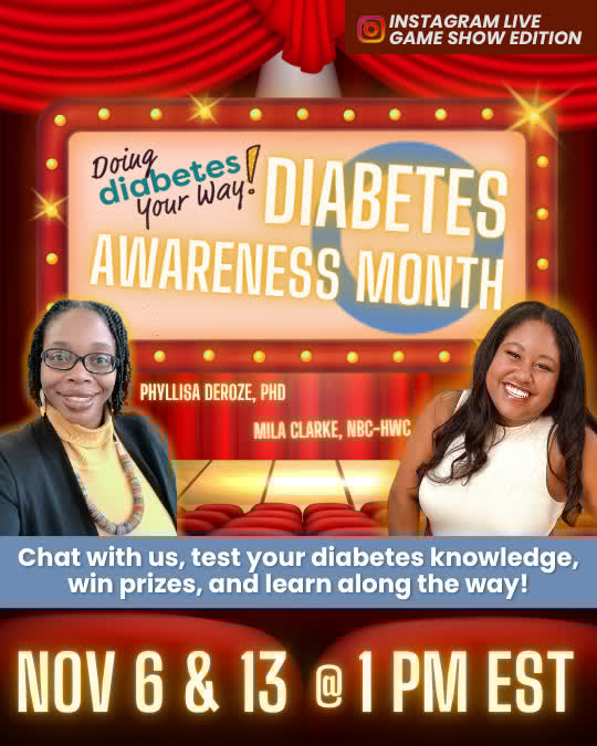 🎉 Diabetes Awareness Month = Game Show Time! 🎉
Join us LIVE on IG Nov 6 &amp; 13 at 1 PM EST
Chat with us, test your diabetes knowledge, win prizes + learn along the way 💙

#DDYWLive #DiabetesAwarenessMonth #DiabetesCommunity