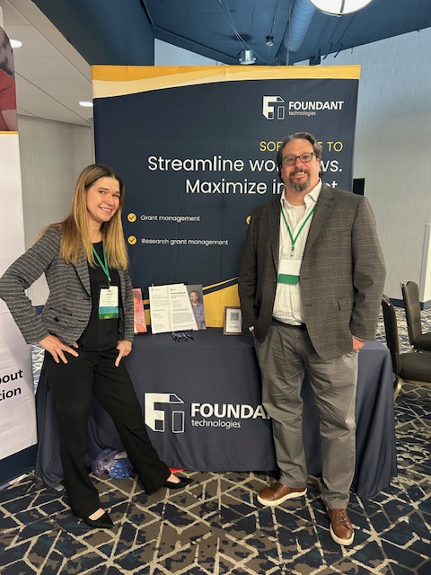 Foundant's tweet image. We joined the Council of Michigan Foundations for their annual conference this week! Pictured below are clients visiting our booth. 
#foundantforphilanthropy #annualconference #ClientVisit #foundation