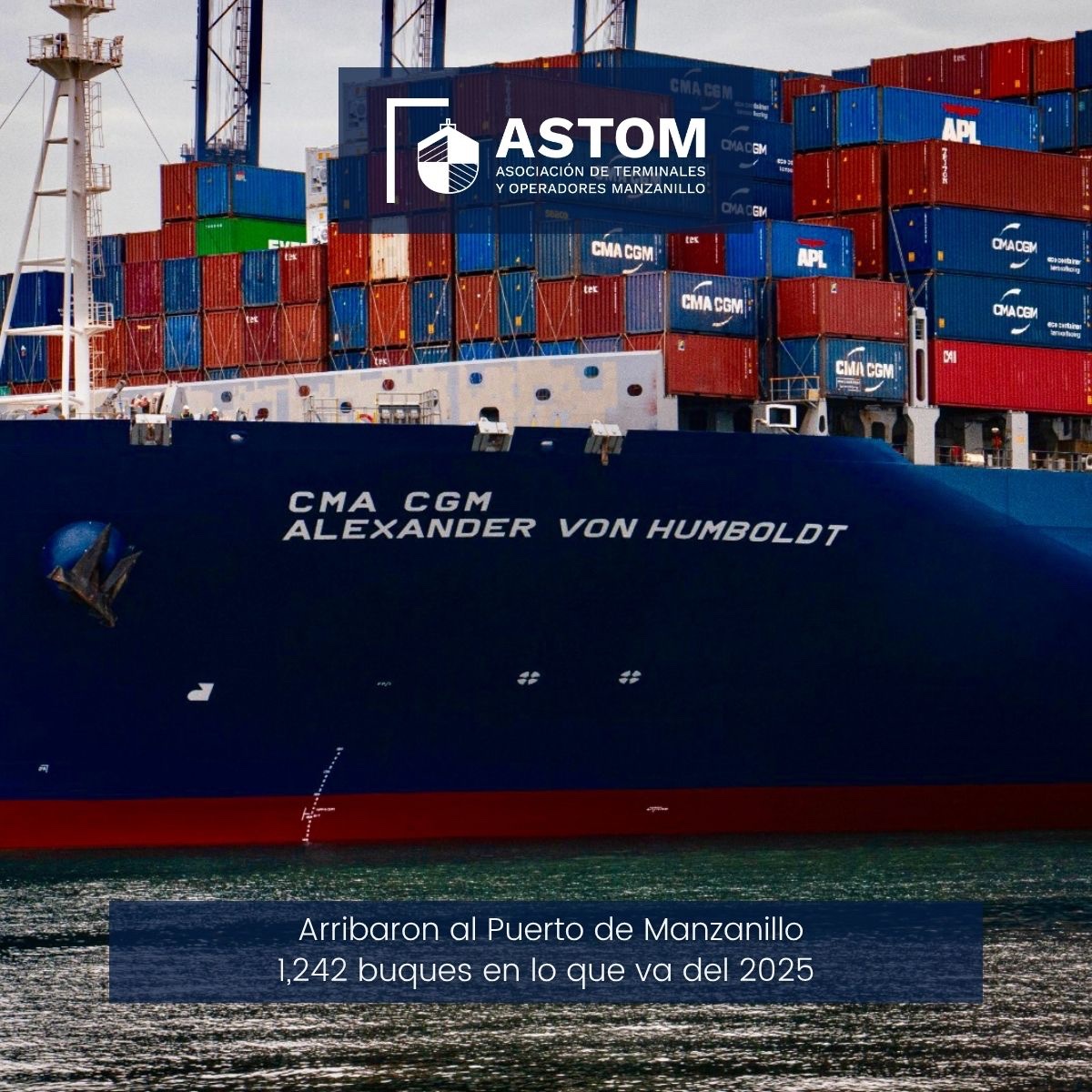 De enero a septiembre, arribaron al Puerto de Manzanillo 1,242 buques, 839 de ellos (68%) con carga de contenedores; 135 con carga general, 129 con granel mineral, 99 con petróleo y derivados, 30 con granel agrícola y uno con gas natural, así como 9 cruceros. <a href="/ASIPONA_Man/">Puerto Manzanillo</a>