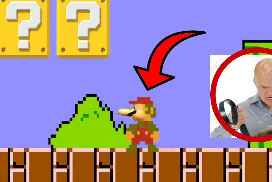 Fun mario Fact! : 

In Super Mario Bro. 1 for the NES, my dad would throw rocks and pepples at me for being naughty