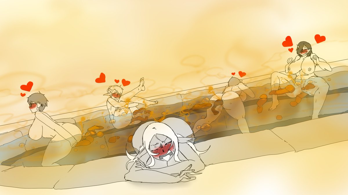 Lazei3's tweet photo. Plus Sized Elf Girls Turning a Hot Spring into a Jacuzzi Commission (2/2). https://t.co/TESDhuaK2A