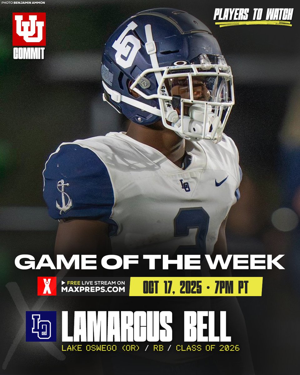 Utah commit LaMarcus Bell has been unreal lately 🔥652 yards and 11 TDs in his last four games 😤

Watch Lake Oswego vs. West Linn in the MaxPreps Game of the Week ⬇️
youtube.com/live/MkzXL1Ypc…