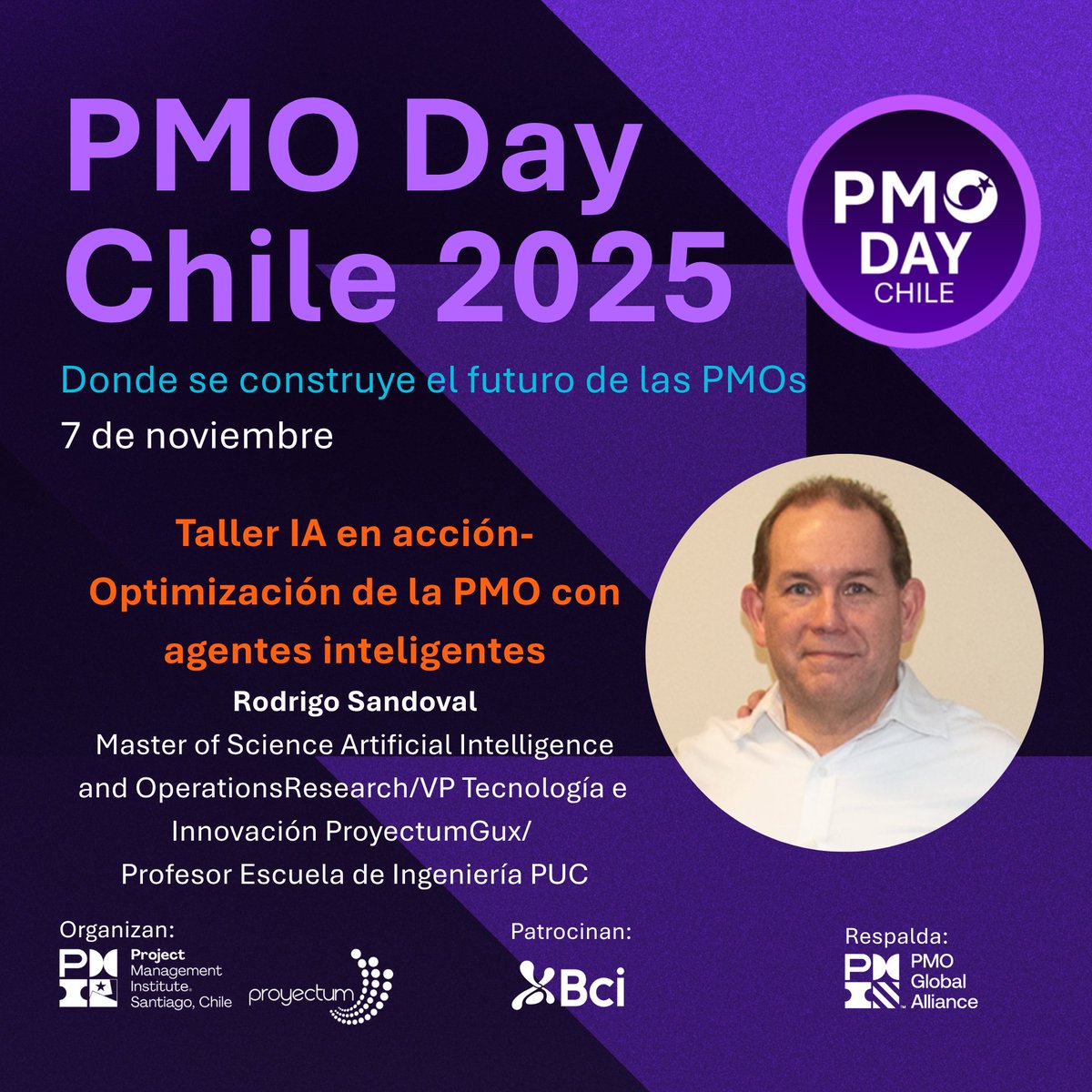 pmistgo's tweet image. Te invitamos a conocer a Rodrigo Sandoval 🇨🇱 y su taller “IA en Acción”.
Descubre cómo asistentes inteligentes pueden optimizar tu PMO 🤖
📱 ¡Interactúa en vivo desde tu smartphone!
🎟 pmi.cl/calendar?event…
#PMIStgo #PMODayChile #IA #GestiónDeProyectos #Innovación