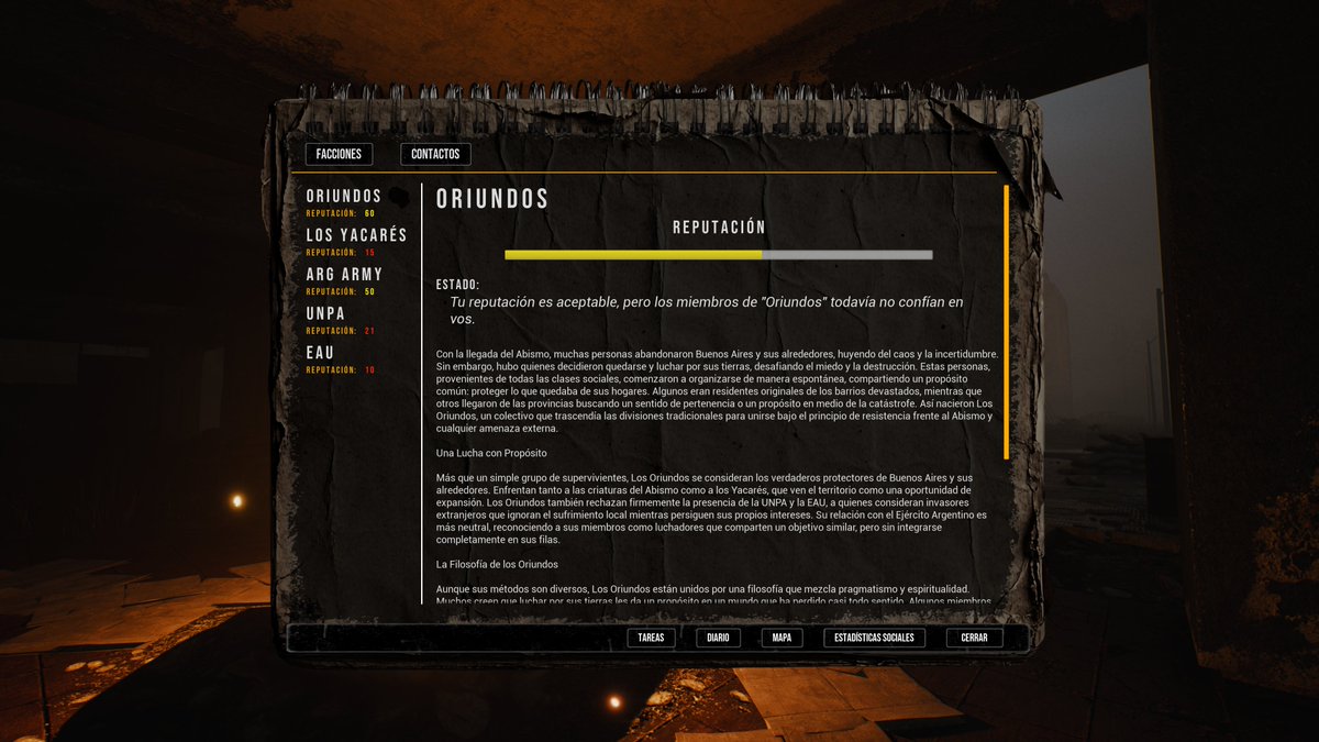 Abyssthegame's tweet photo. UPDATE DE OCTUBRE! 17/10/2025

-Finalizado el sistema de radio.
-Mejorado el sistema de reputación, desde la macro hasta la personal (facciones e individuos).
-Agregada la sección de Facciones, donde se puede ver tu reputación ante las diferentes facciones.

Mas abajo...👇 https://t.co/EDv2qXRXxA