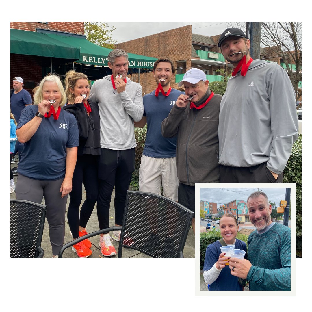 Scenes from last weekend's Roofs From the Heart 5K! We had a great time supporting a wonderful cause. Everyone won a medal… except Brian and Laura (but they celebrated just the same 🍻)!