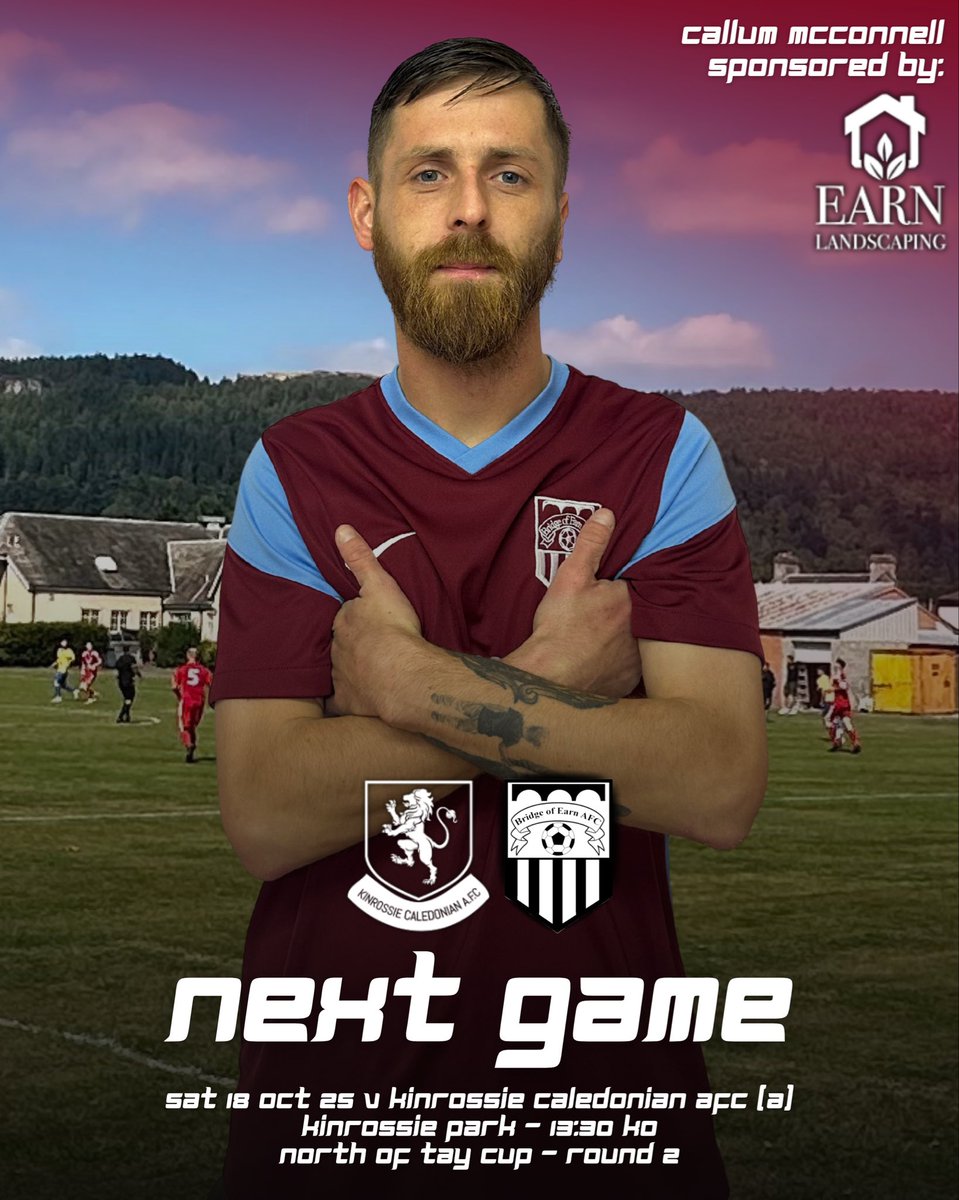 🔜 𝑵𝒐𝒓𝒕𝒉 𝑻𝒂𝒚 𝑪𝒖𝒑 | 𝑲𝒊𝒏𝒓𝒐𝒔𝒔𝒊𝒆 𝑪𝒂𝒍𝒆𝒅𝒐𝒏𝒊𝒂𝒏 | 𝑨𝒘𝒂𝒚

🗓️ Sat 18th Oct 25
🏆 North of Tay Cup - Round 2
🆚 Kinrossie Caledonian AFC
📌 Kinrossie Park
⏰ 13:30 KO

#MTB