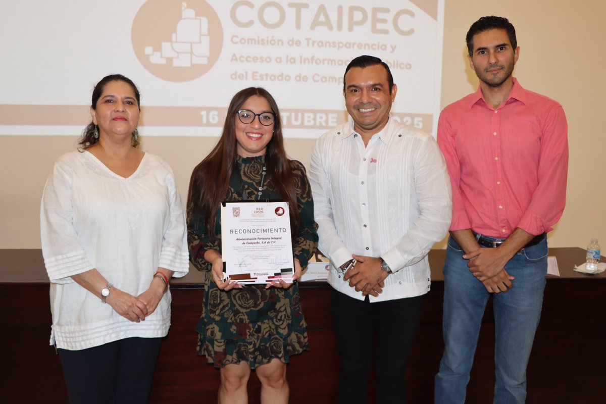 apicampeche's tweet image. La #APICAM recibió de la #COTAIPEC dos reconocimientos por cumplir satisfactoriamente con la capacitación y compromisos contraídos con la Red Local de Capacitación para el Fortalecimiento de la Cultura de Transparencia del ejercicio 2025.