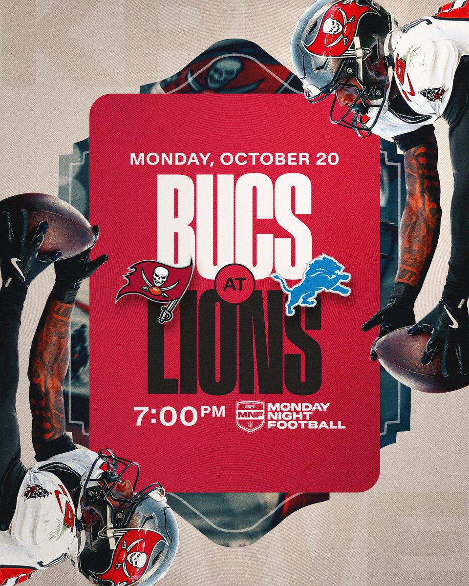 Bucs. Lions.

Monday night 🔜 