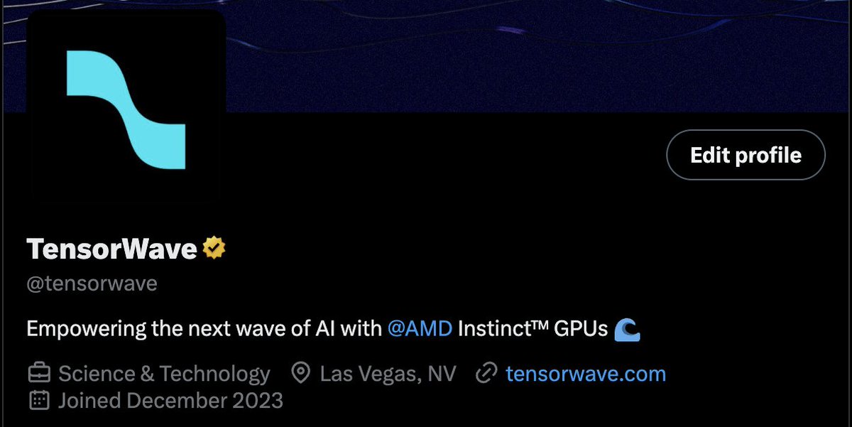 tensorwave's tweet image. 🚨New handle alert: @tensorwave 🚨