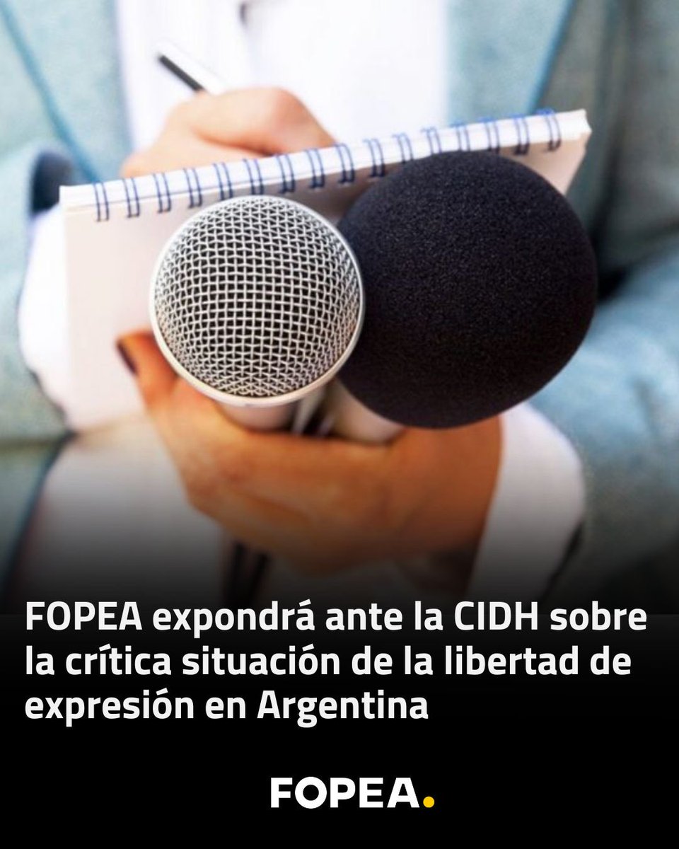 FOPEA's tweet image. El Foro de Periodismo Argentino (FOPEA) fue convocado por la Comisión Interamericana de Derechos Humanos (CIDH) a una audiencia temática para exponer sobre la situación de la libertad de expresión en el país.

🔗 fopea.org/fopea-expondra…