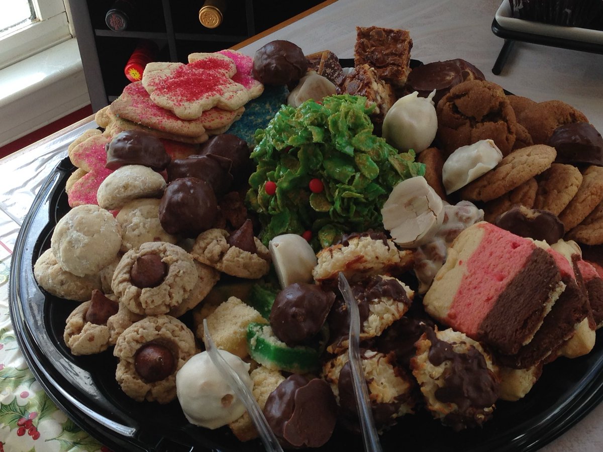Christmas baking has begun. I do about 20 of these trays for the Christmas season to different events, police depts, fire depts, school and work. This is a marathon weekend of baking. Yea!