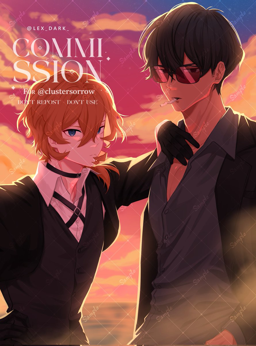 Wolfwood/Chuuya cms for <a href="/clustersorrow/">ren ♱</a> ! Gracias por el apoyo y por permitirme dibujar tu crackship, Ren! (⁠ ⁠╹⁠▽⁠╹⁠ ⁠) ♡